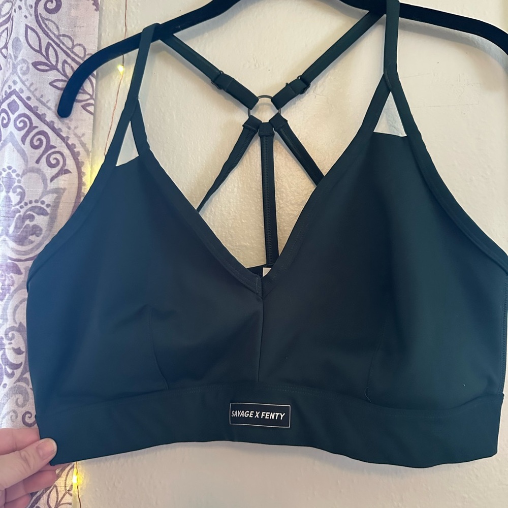 Savage X Fenty Dark Green Strappy Bralette